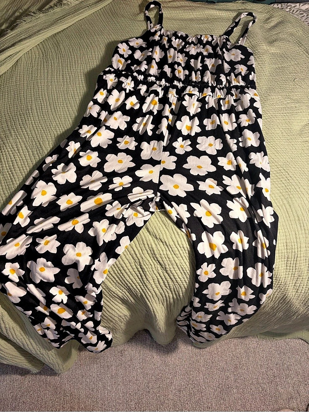 Vibe Sportswear Floral Romper in Black & White Size 1X Like New